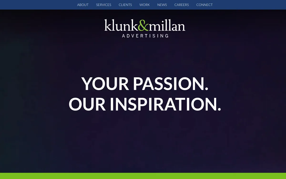 Website preview of Klunk & Millan
